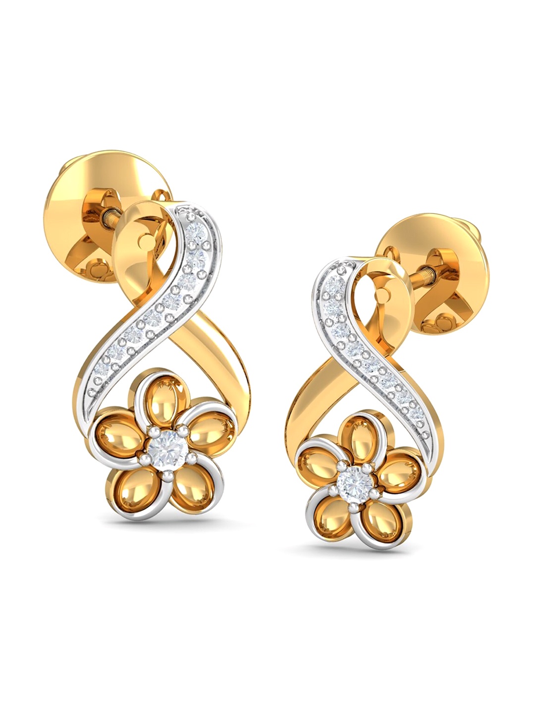 

KUBERBOX 18KT Gold Diamond-Studded Stud Earrings- 2.68 gm