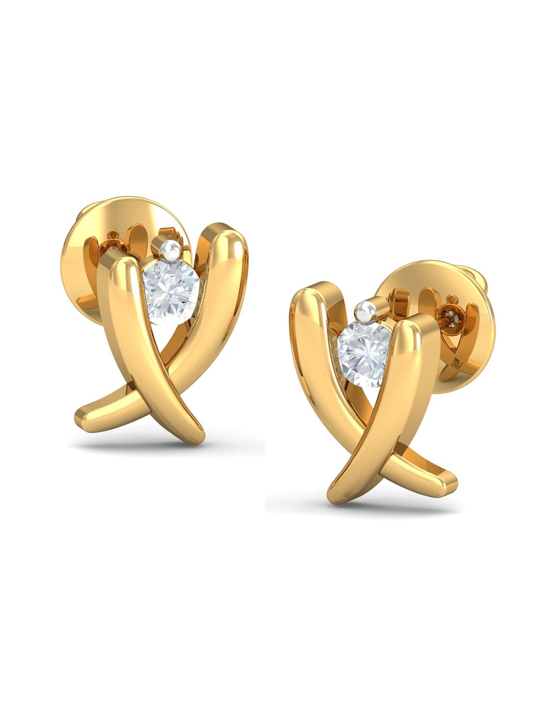 

KUBERBOX 18KT Gold Diamond Stud Earrings- 1.68 gm