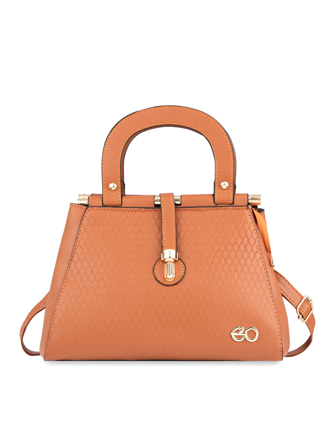 

E2O Textured PU Water Resistant Structured Handheld Bag, Orange