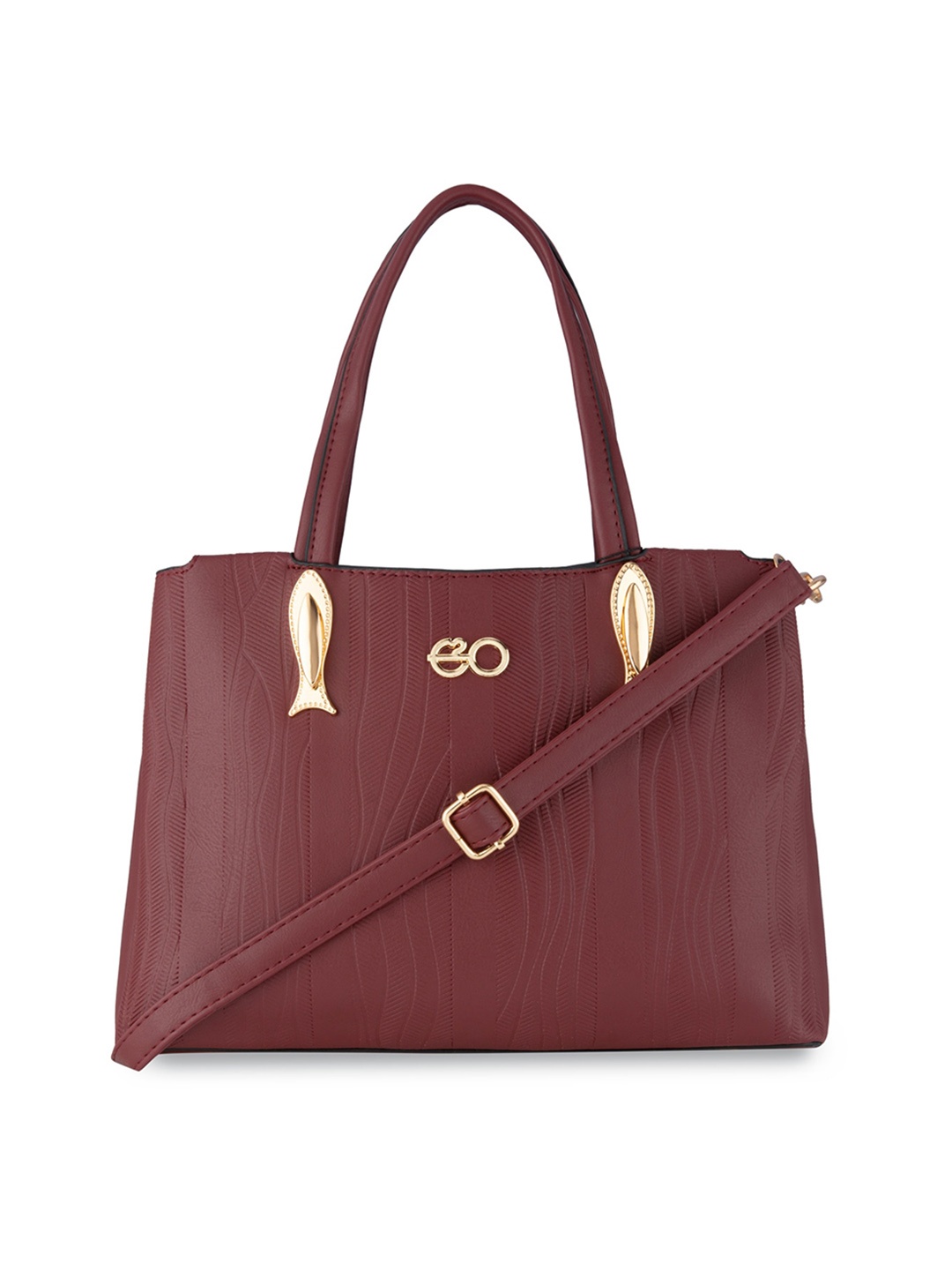 

E2O Textured Structured Handheld Bag, Maroon