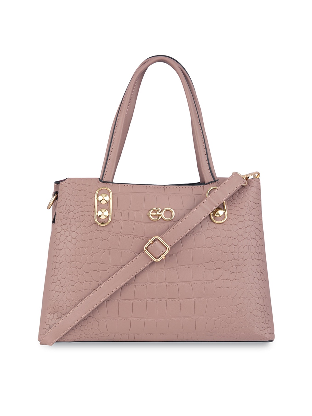 E2O Pink Texture Structured Handheld Bag, Mauve