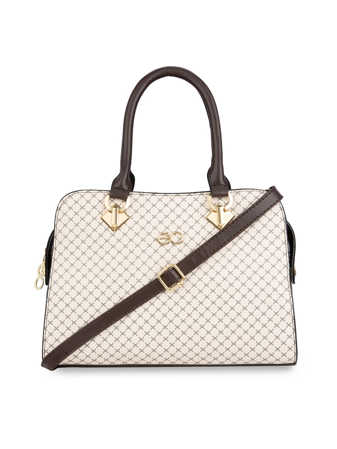 

E2O Printed Structured Handheld Bag, White