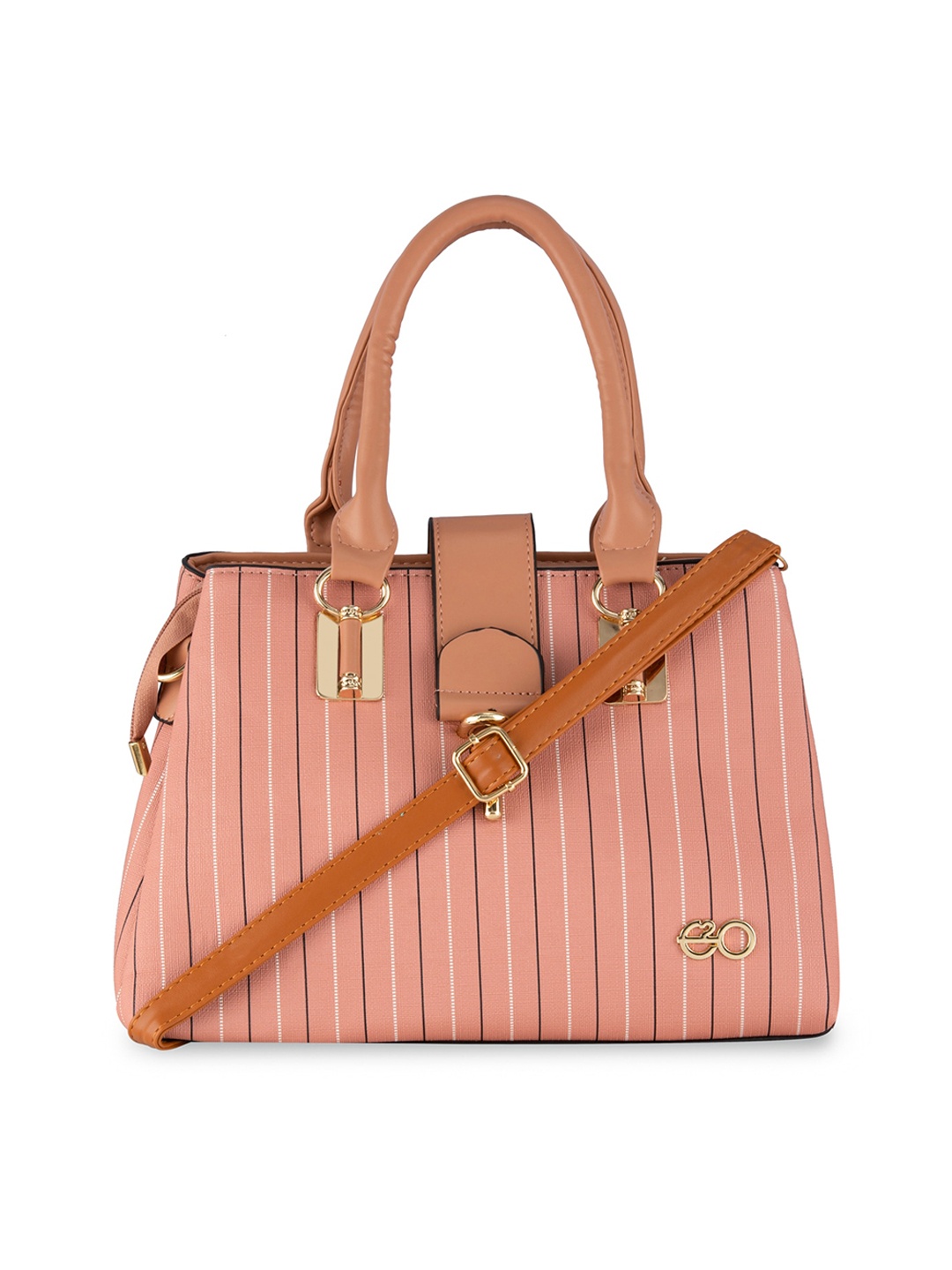 

E2O Striped Structured Handheld Bag, Pink