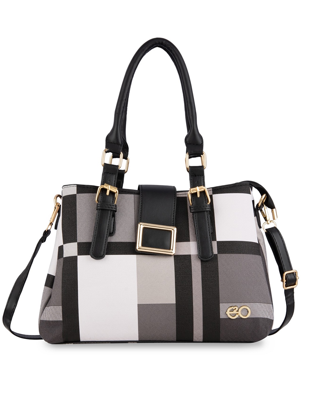 

E2O Colourblocked Structured Handheld Bag, Black