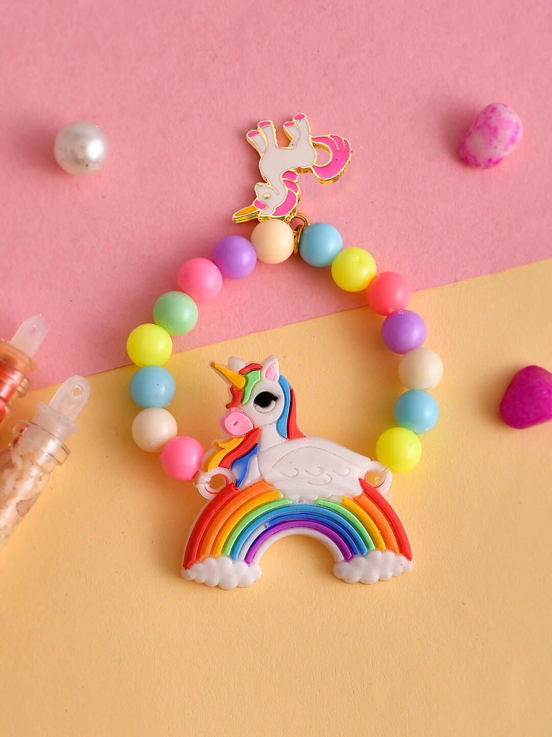 

Voylla Kids Colorful Rainbow & Unicorn Beaded Rakhi, Pink