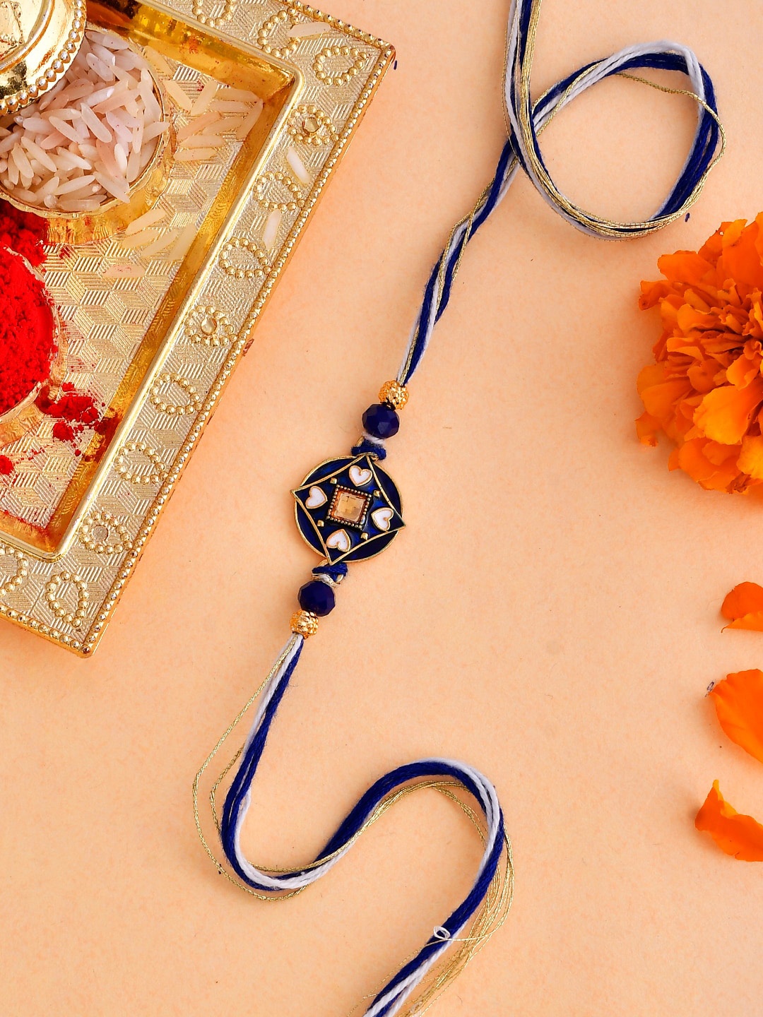 

Voylla Ethnic Mandala Inspired Blue Thread Rakhi, Multi