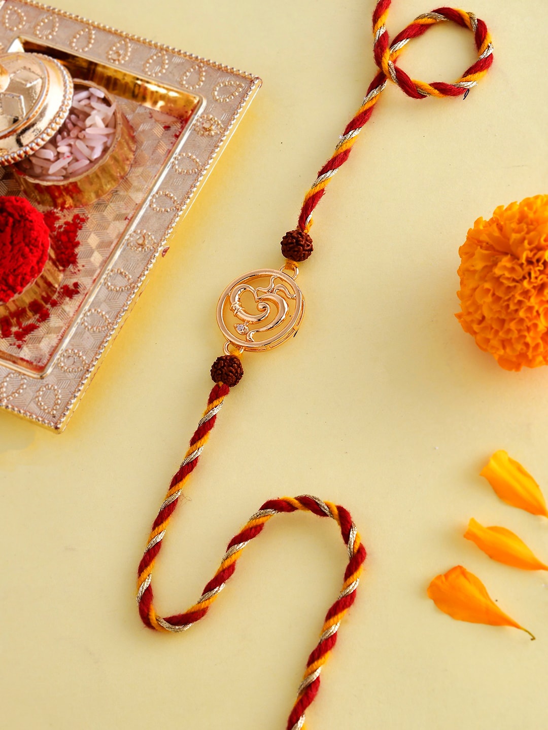 

Voylla Om Rudraksha Beaded Thread Rakhi, Multi