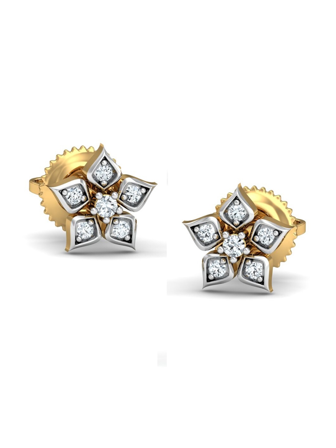 

KUBERBOX 18KT Gold Diamond-Studded Stud Earrings - 1.28gm