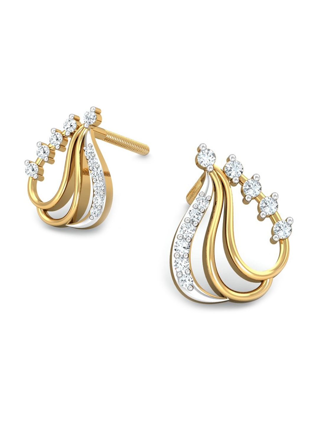 

KUBERBOX Samyuj 18KT Gold Diamond-Studded Earrings-1.12 gm