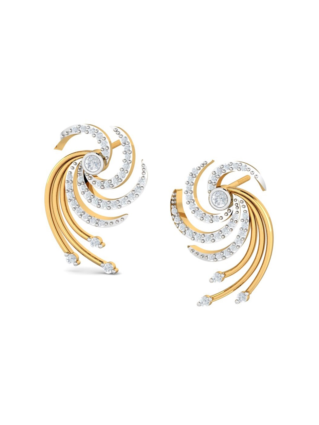 

KUBERBOX 18KT Gold Diamond Anissa Willow Earrings-2.66gm