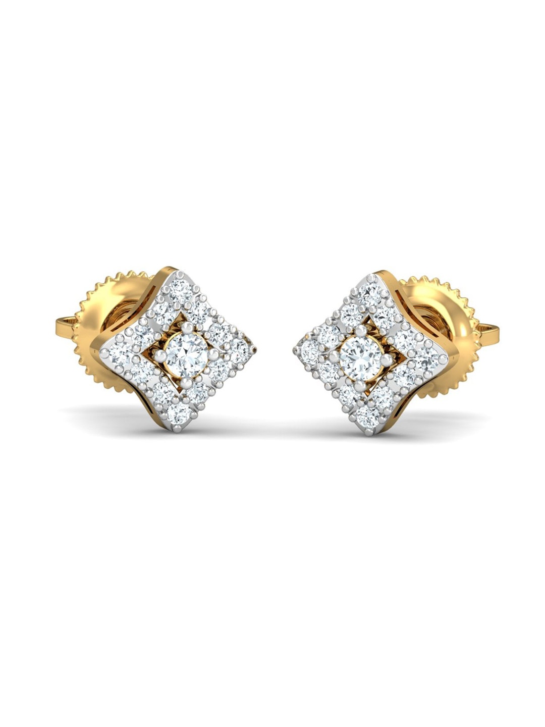 

KUBERBOX Quattro 18KT Gold Diamond-Studded Earrings-2.07 gm