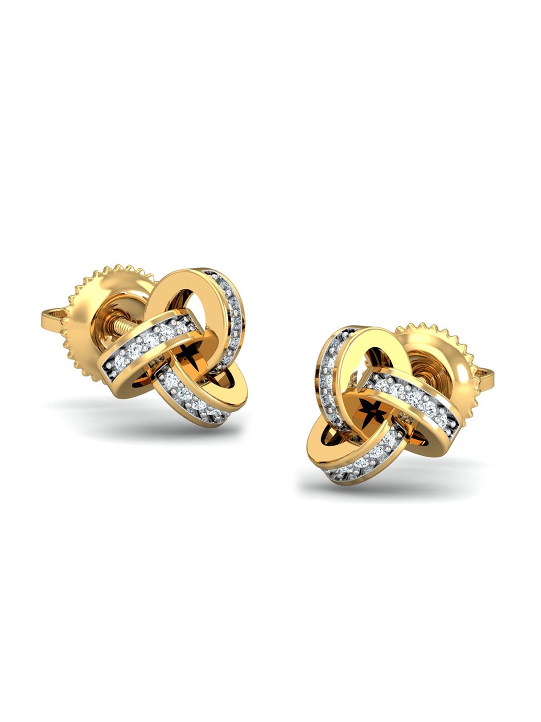 

KUBERBOX Gavaksha18KT Gold Diamond-Studded Earrings-2.16gm