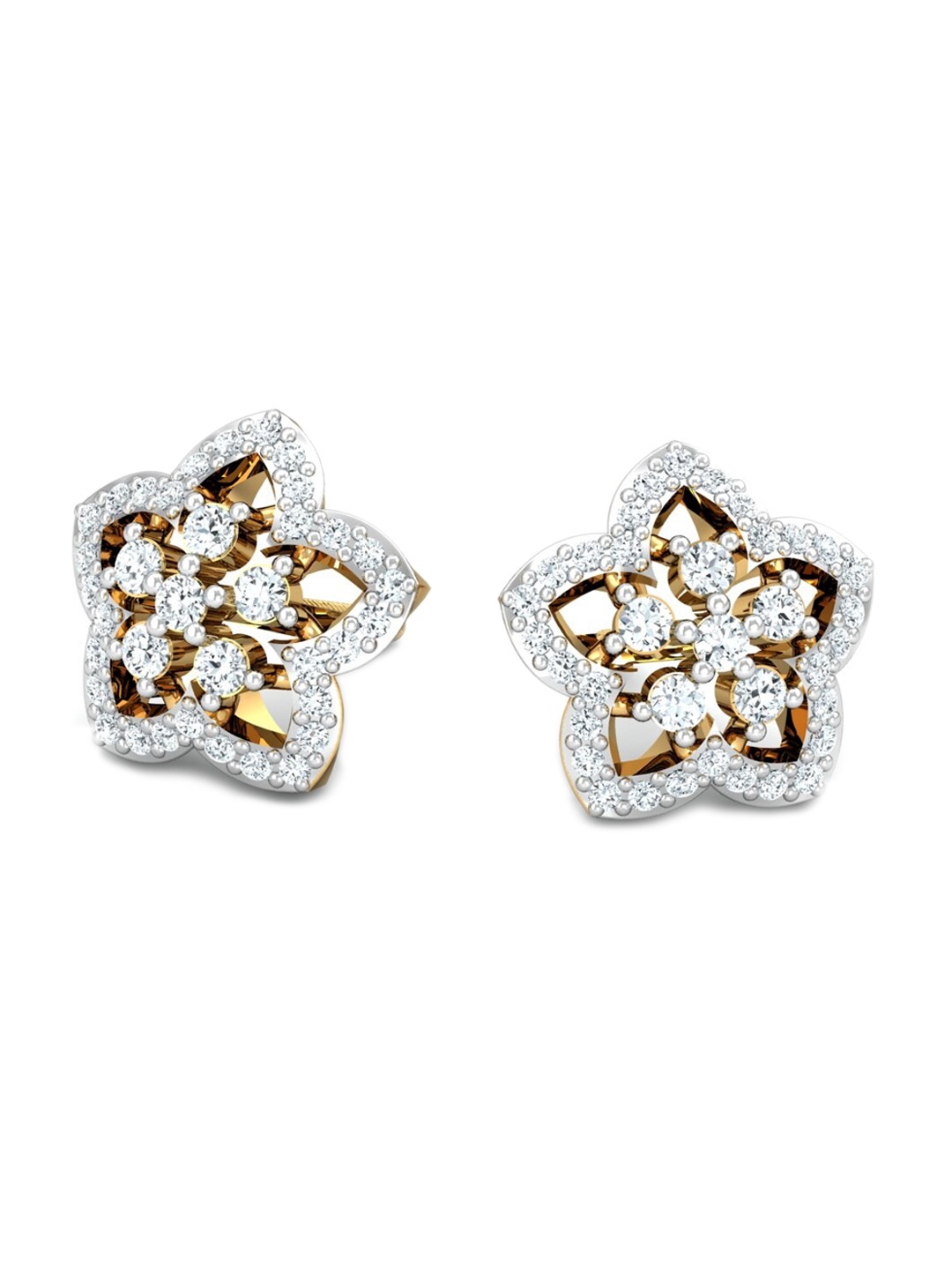

KUBERBOX Posy 18KT Gold Diamond-Studded Earrings-2.82gm