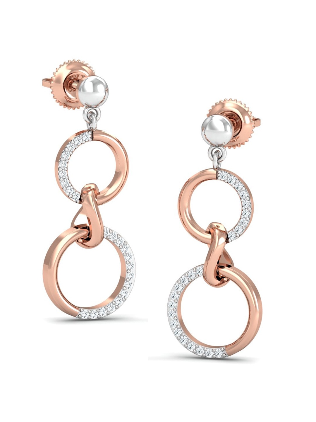 

KUBERBOX Varnaka 18KT Rose Gold Diamond-Studded Earrings-2.92gm