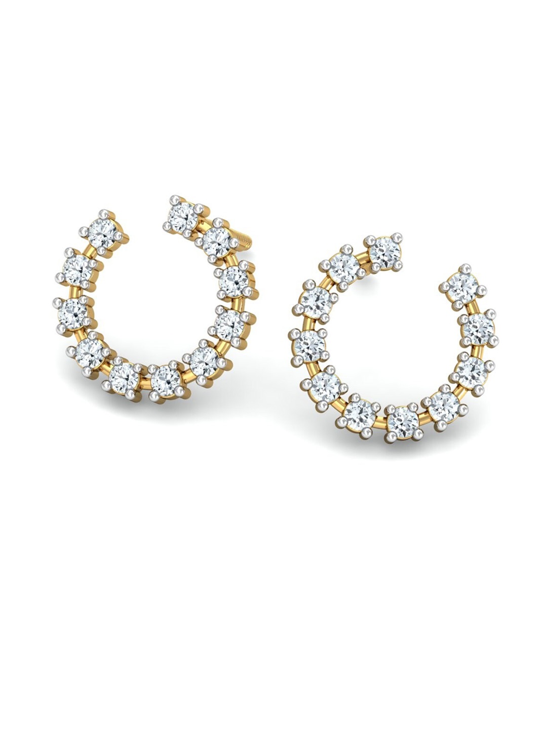 

KUBERBOX Aureole 18KT Gold Diamond-Studded Earrings-1.28gm