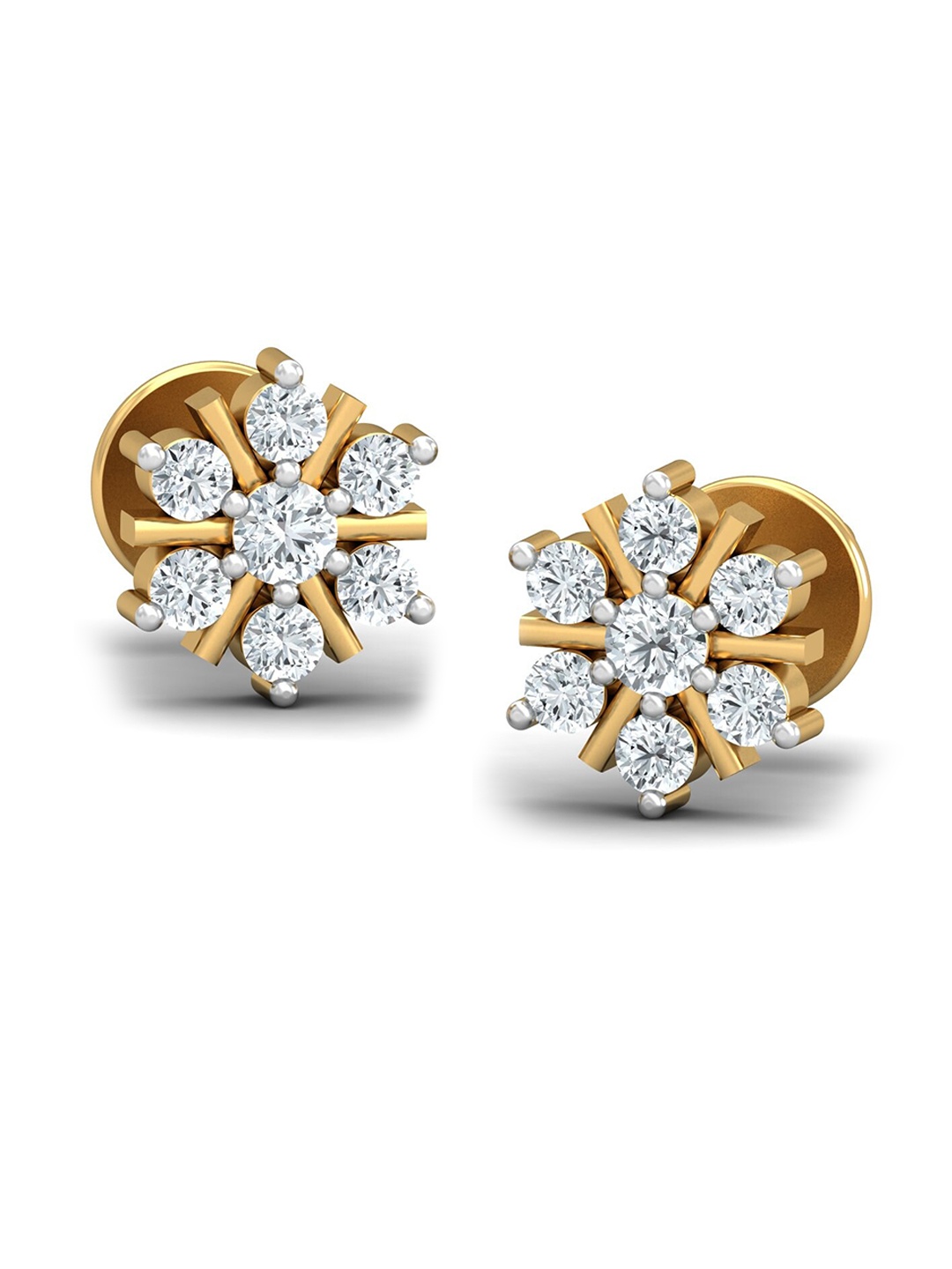 

KUBERBOX Agni 18KT Gold Diamond Studded Earrings -1.76gm