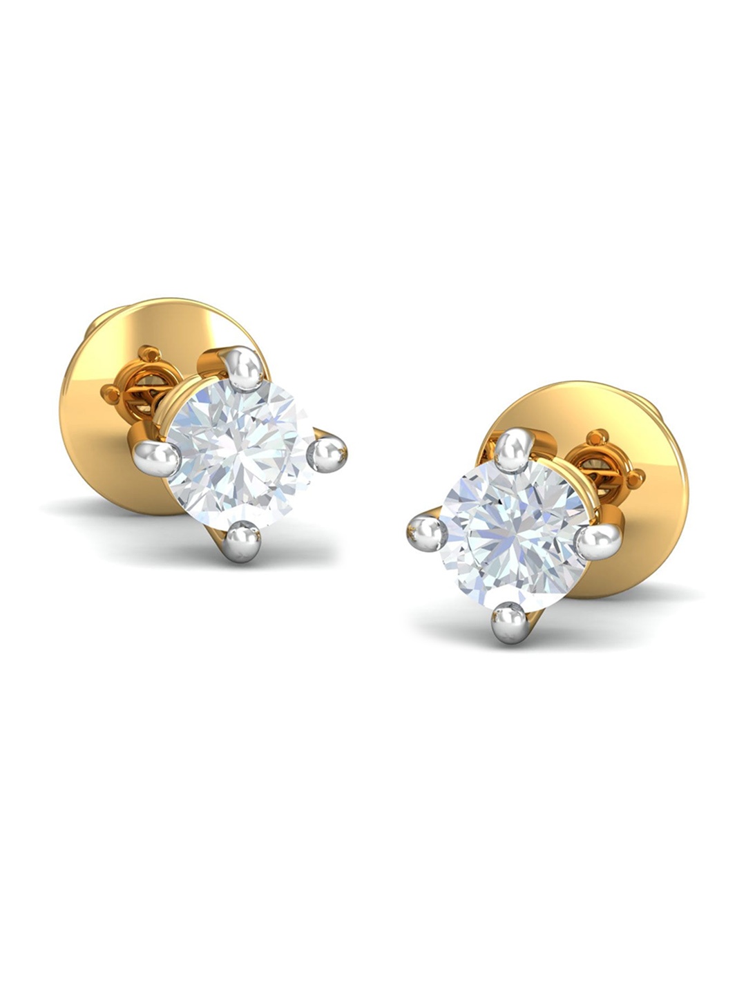 

KUBERBOX Solitaire 18KT Diamond Studded Gold Stud Earrings- 1.72 gm