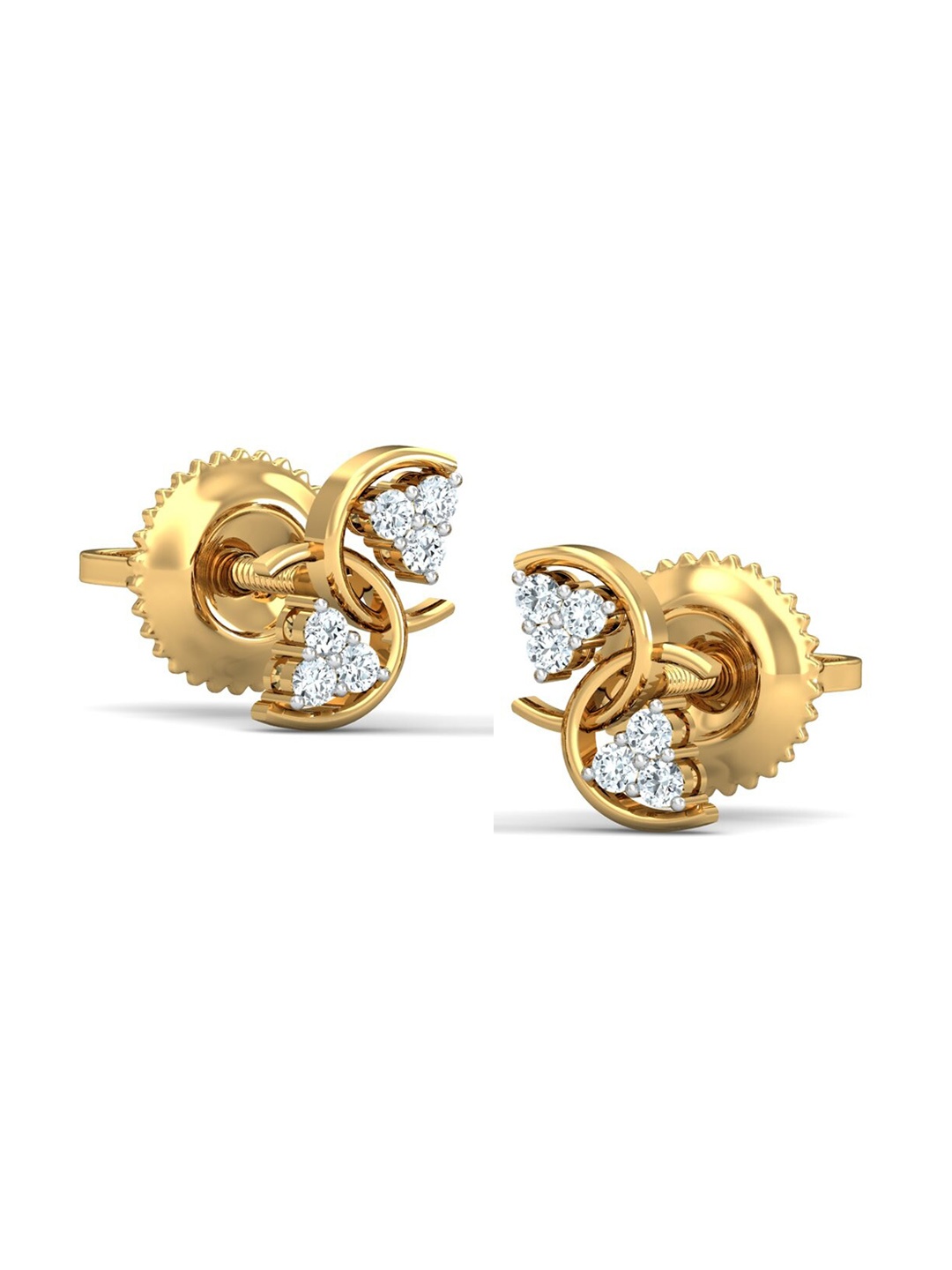 

KUBERBOX Anvayin 18K Gold Diamond Studded Earrings - 1.4 g