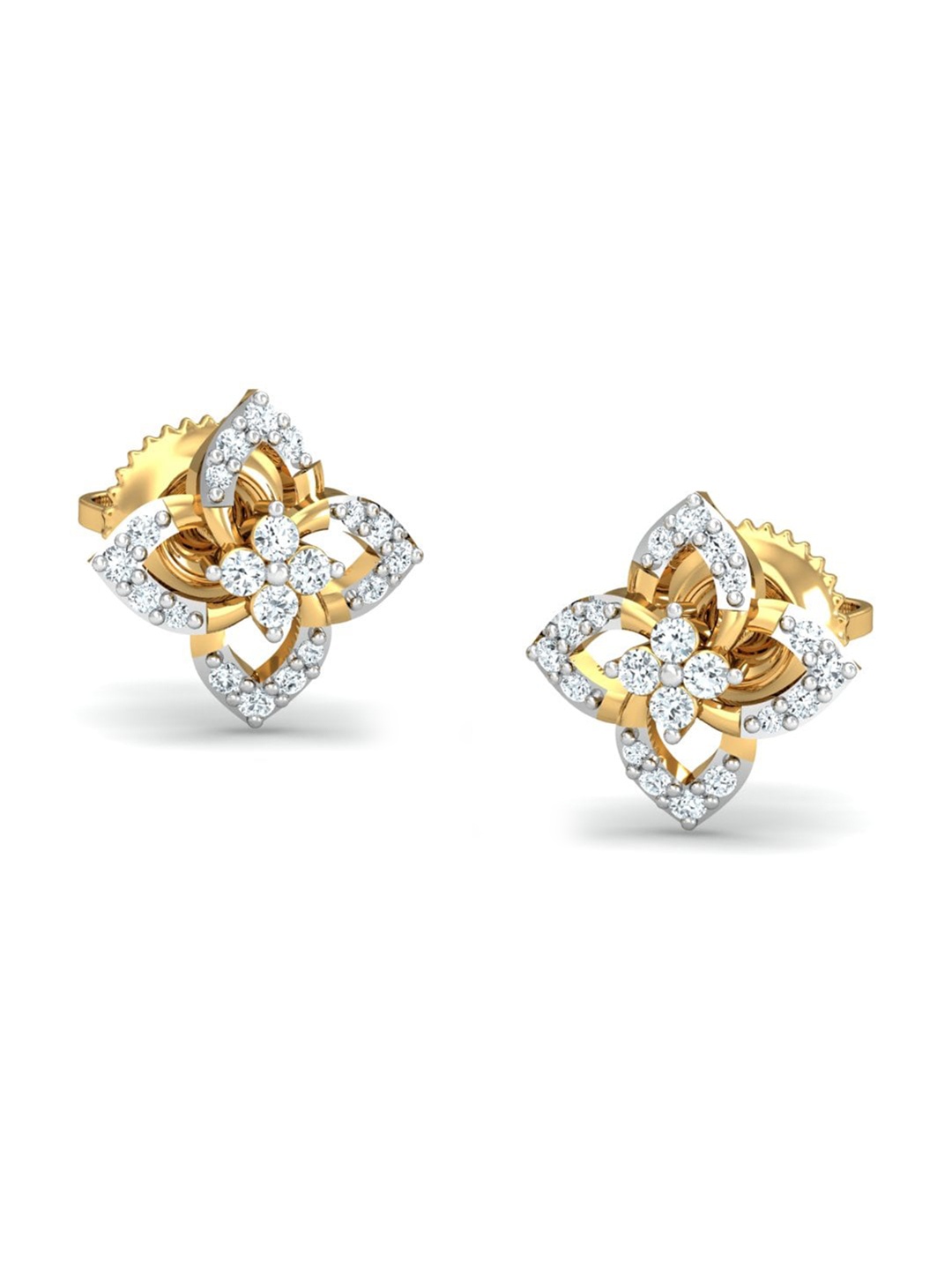 

KUBERBOX Tetrad 18KT Gold Diamond-Studded Earrings - 1.94gm