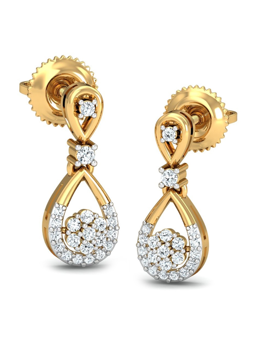 

KUBERBOX Far Cadere 18KT Gold Diamond-Studded Earrings-2.79 gm