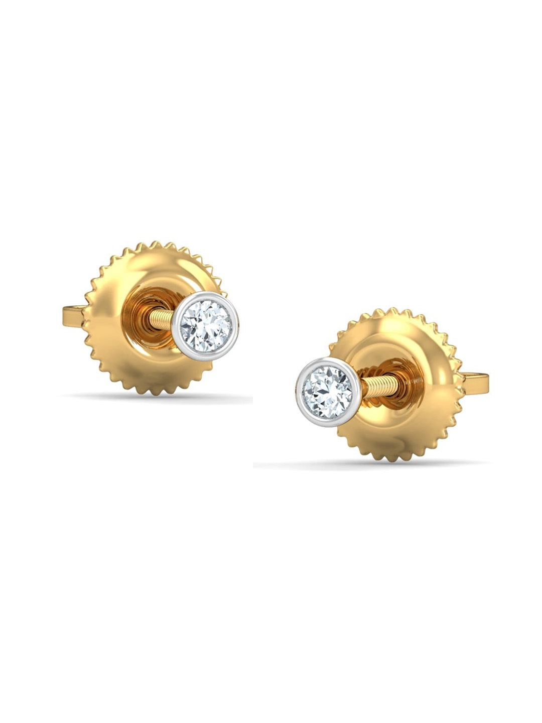 

KUBERBOX 18KT Gold Stud Earrings With Diamonds- 0.66gm