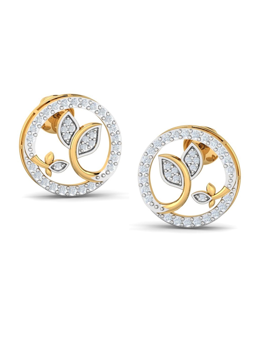 

KUBERBOX Aquila Shrubs 18KT Gold Diamond-Studded Earrings - 3.66gm