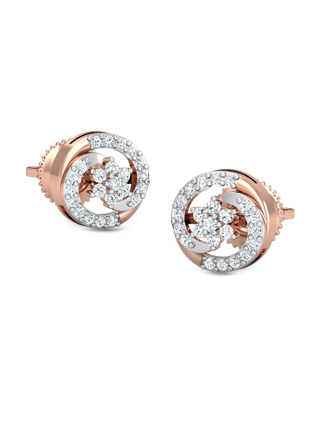 

KUBERBOX 18KT Rose Gold Stud Earrings With Diamonds-2.8 gm