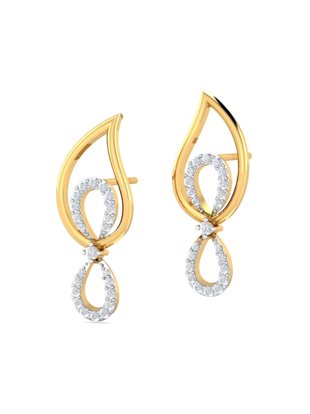 

KUBERBOX Akane 18KT Gold Diamond-Studded Earrings - 1.61gm