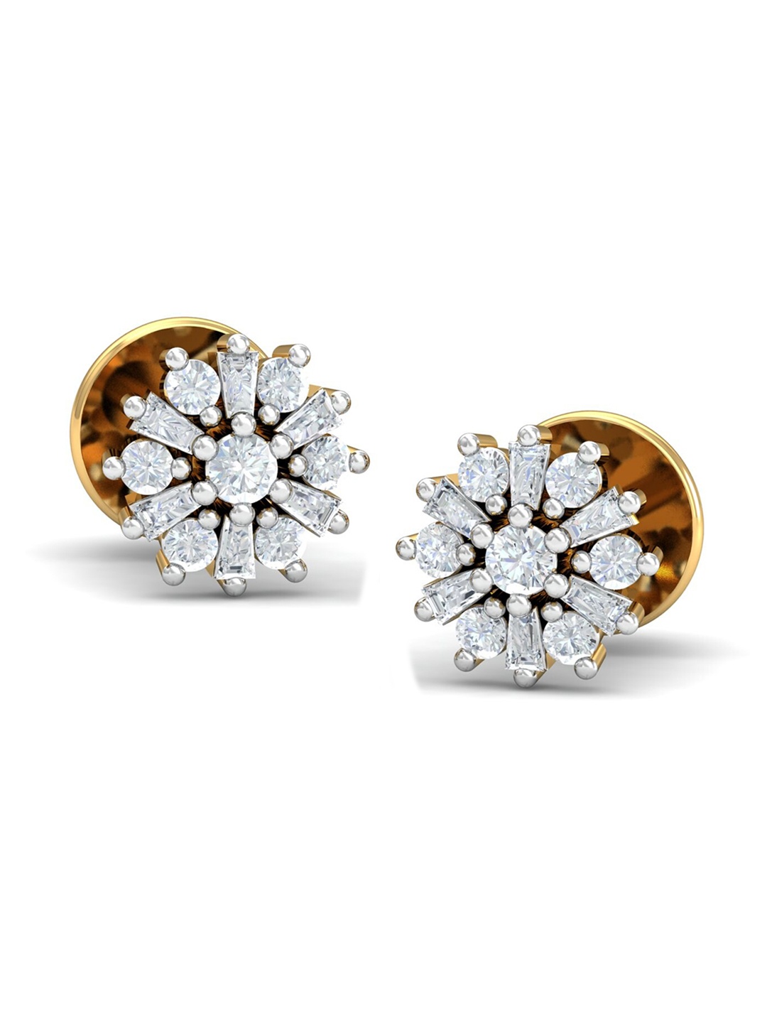 

KUBERBOX 18KT Gold Diamond-Studded Stud Earrings- 1.32 gm