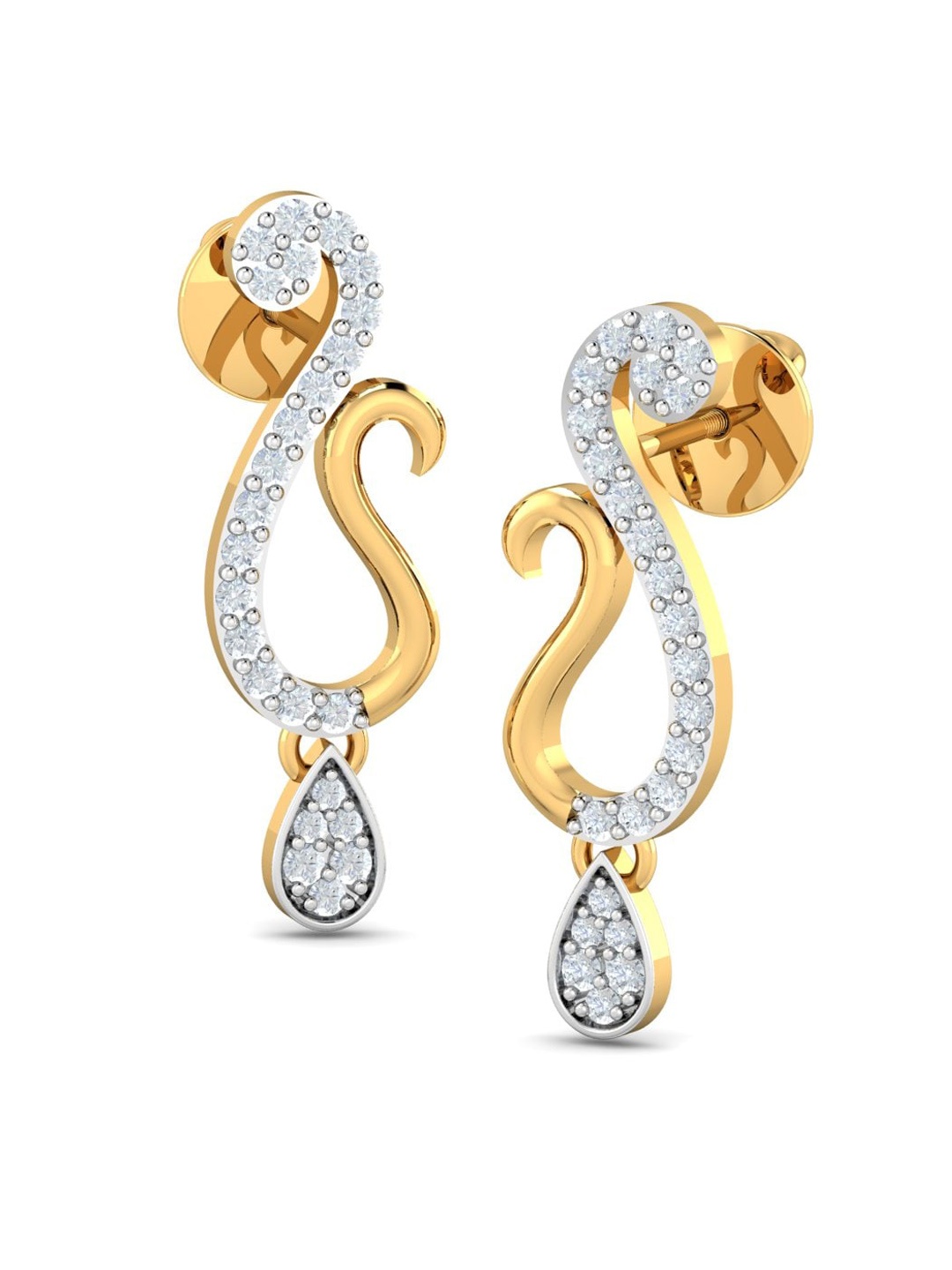 

KUBERBOX Subhog 18KT Gold Diamond Studded Earrings - 2.21g