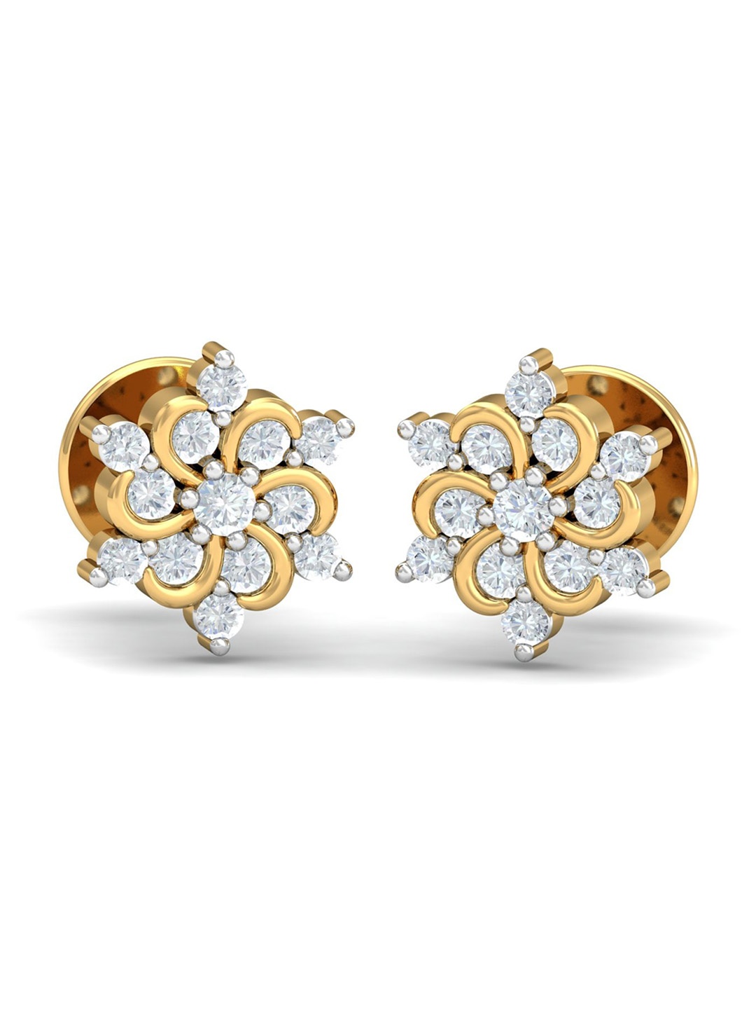 

KUBERBOX Samriddhi 18KT Gold Diamond-Studded Earrings - 1.68gm