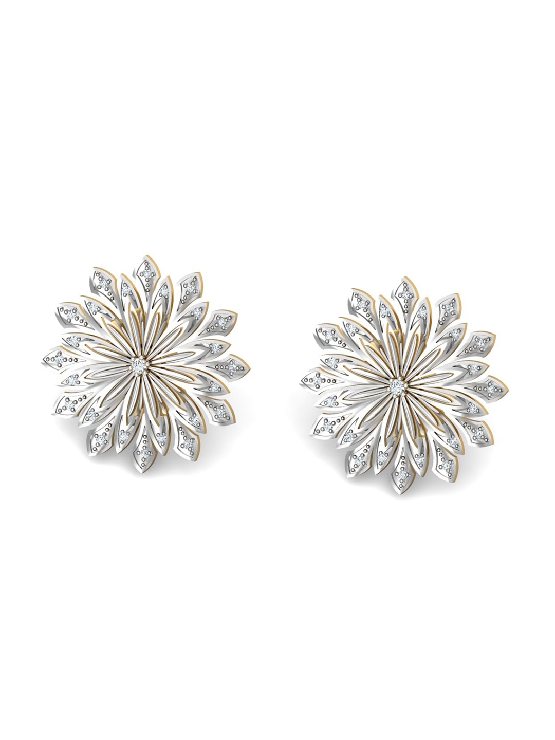 

KUBERBOX Misty Cocktail 18KT Gold Diamond-Studded Earrings- 4.85 gm