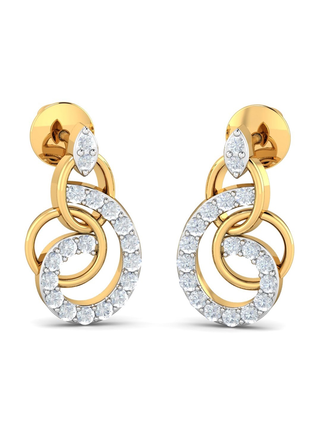 

KUBERBOX Linas 18KT Gold Diamond-Studded Earrings-2.93gm