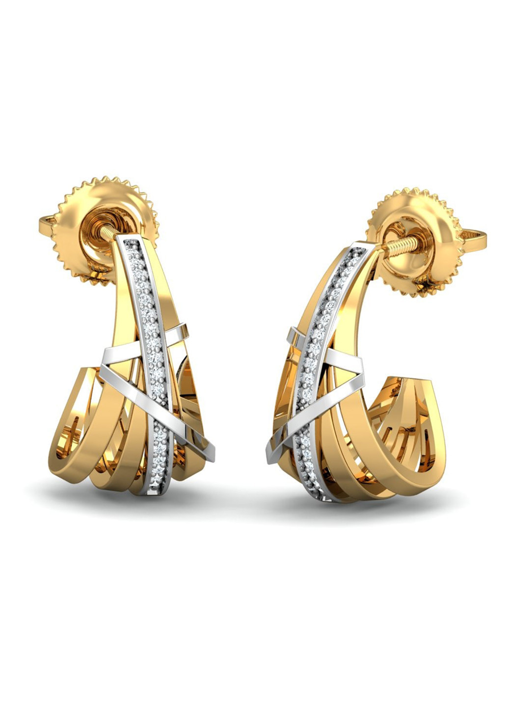 

KUBERBOX Citra 18KT Diamond-Studded Earrings-3 gm, Gold