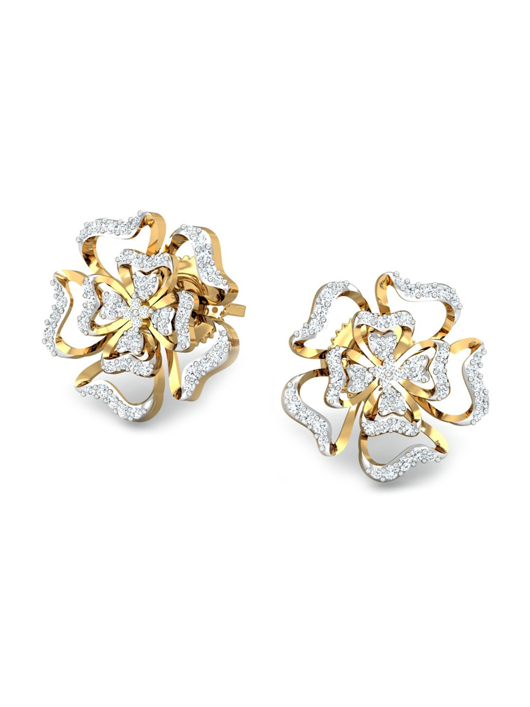 

KUBERBOX Supta 18KT Gold Diamond-Studded Earrings - 2.36gm