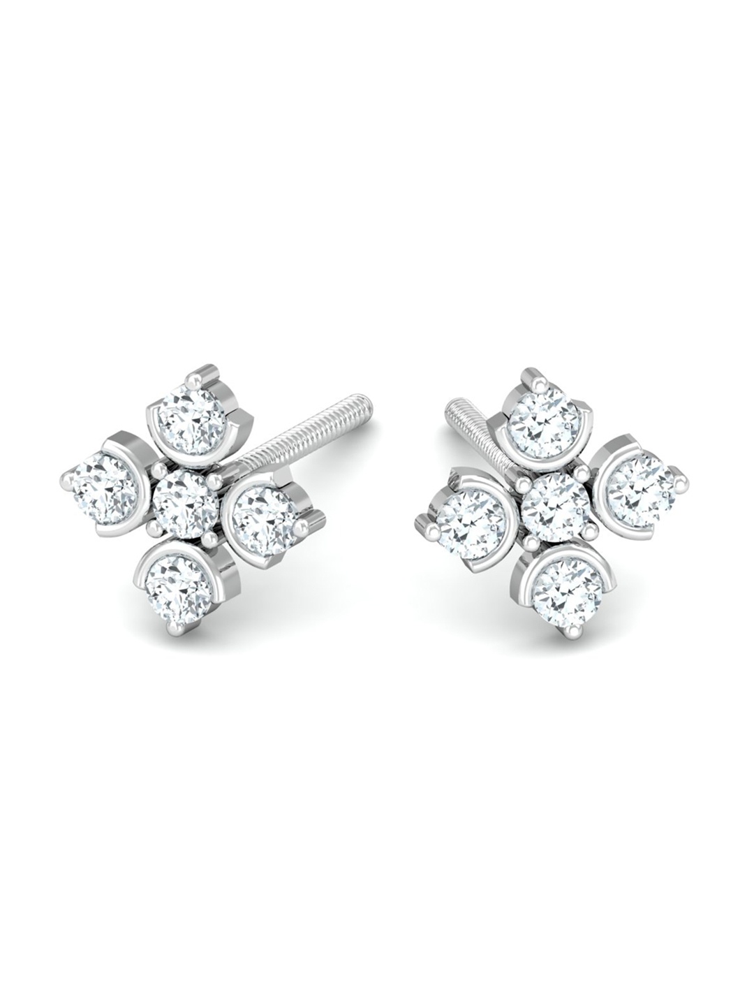 

KUBERBOX 18KT Gold Diamond-Studded Stud Earrings- 1.08 gm