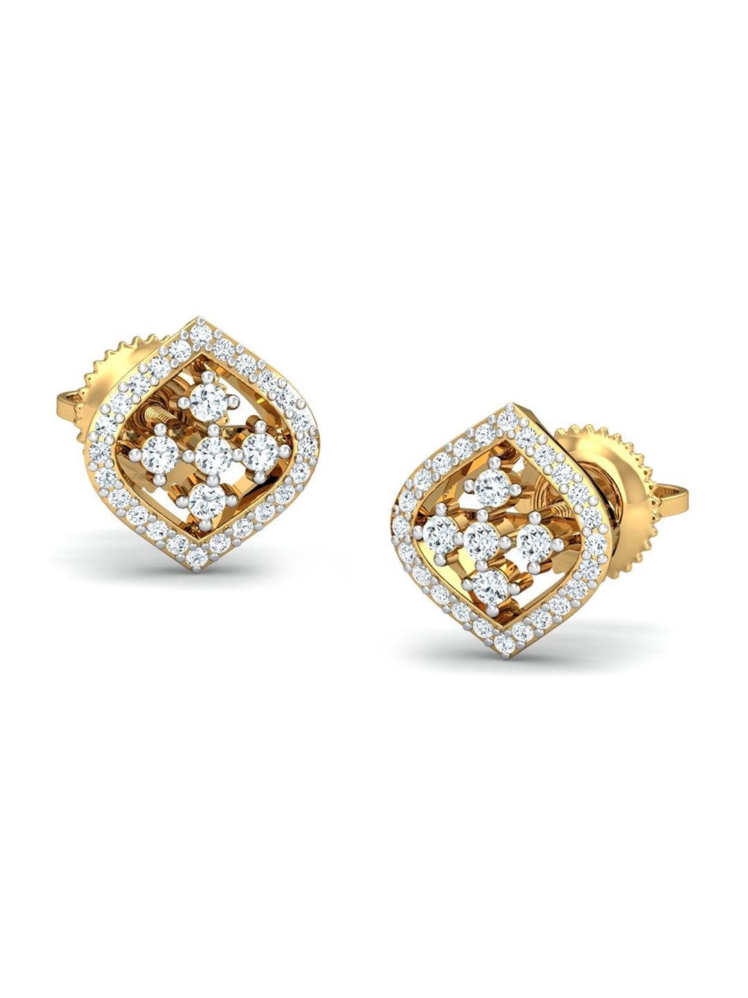 

KUBERBOX 18KT Gold Diamond Studded Earrings - 2.47 g