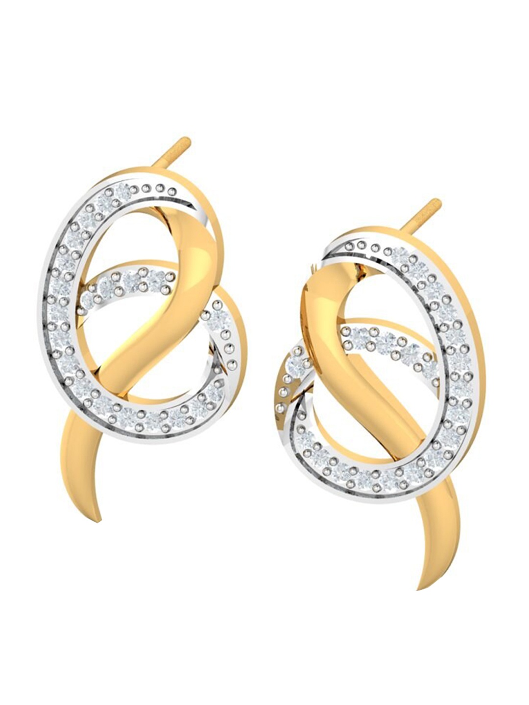 

KUBERBOX Aamna Q 18KT Gold Diamond Studded Earrings - 3.01gm