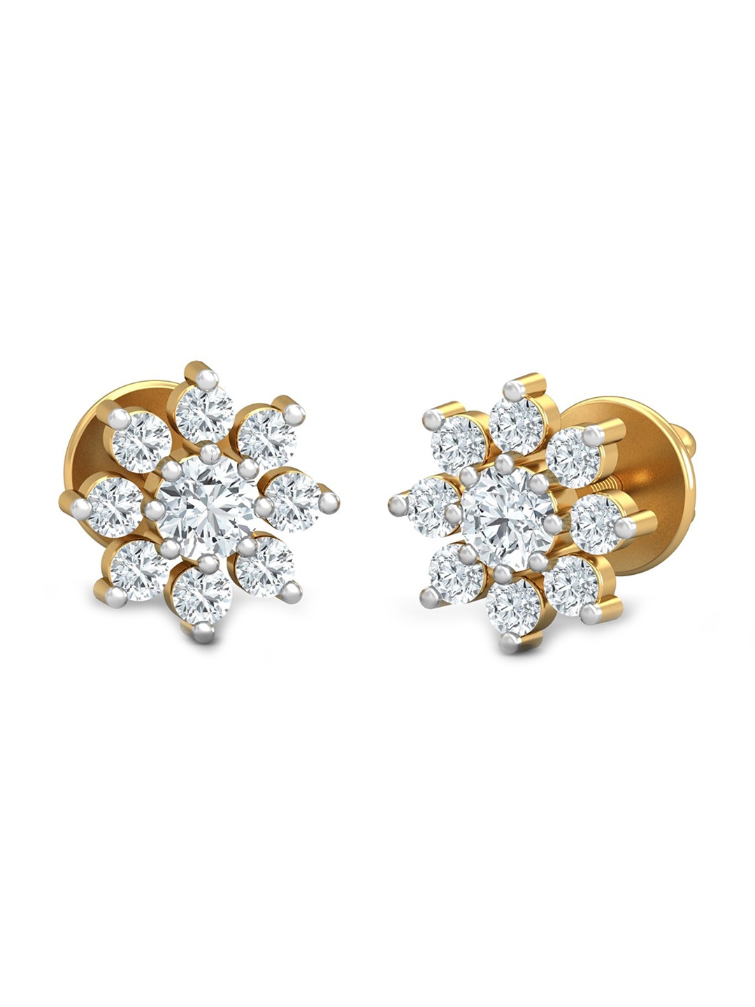 

KUBERBOX 18KT Gold Suru Diamond-Studded Stud Earrings -1.91gm