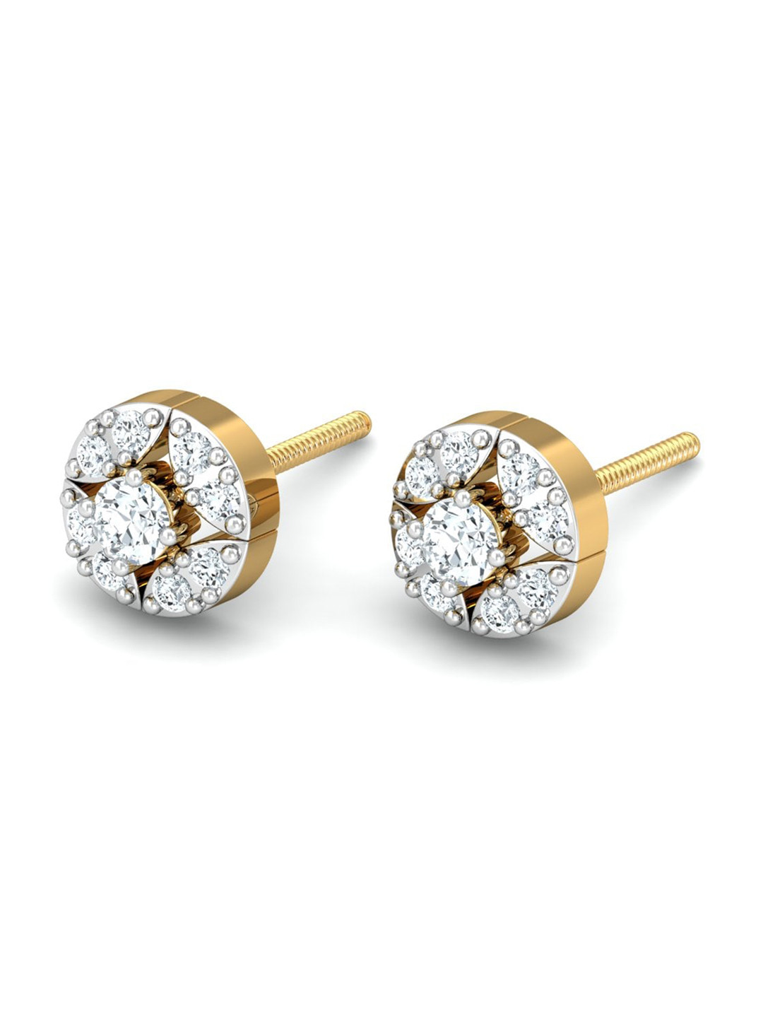 

KUBERBOX Serkel 18KT Gold Diamond-Studded Earrings - 2.12gm