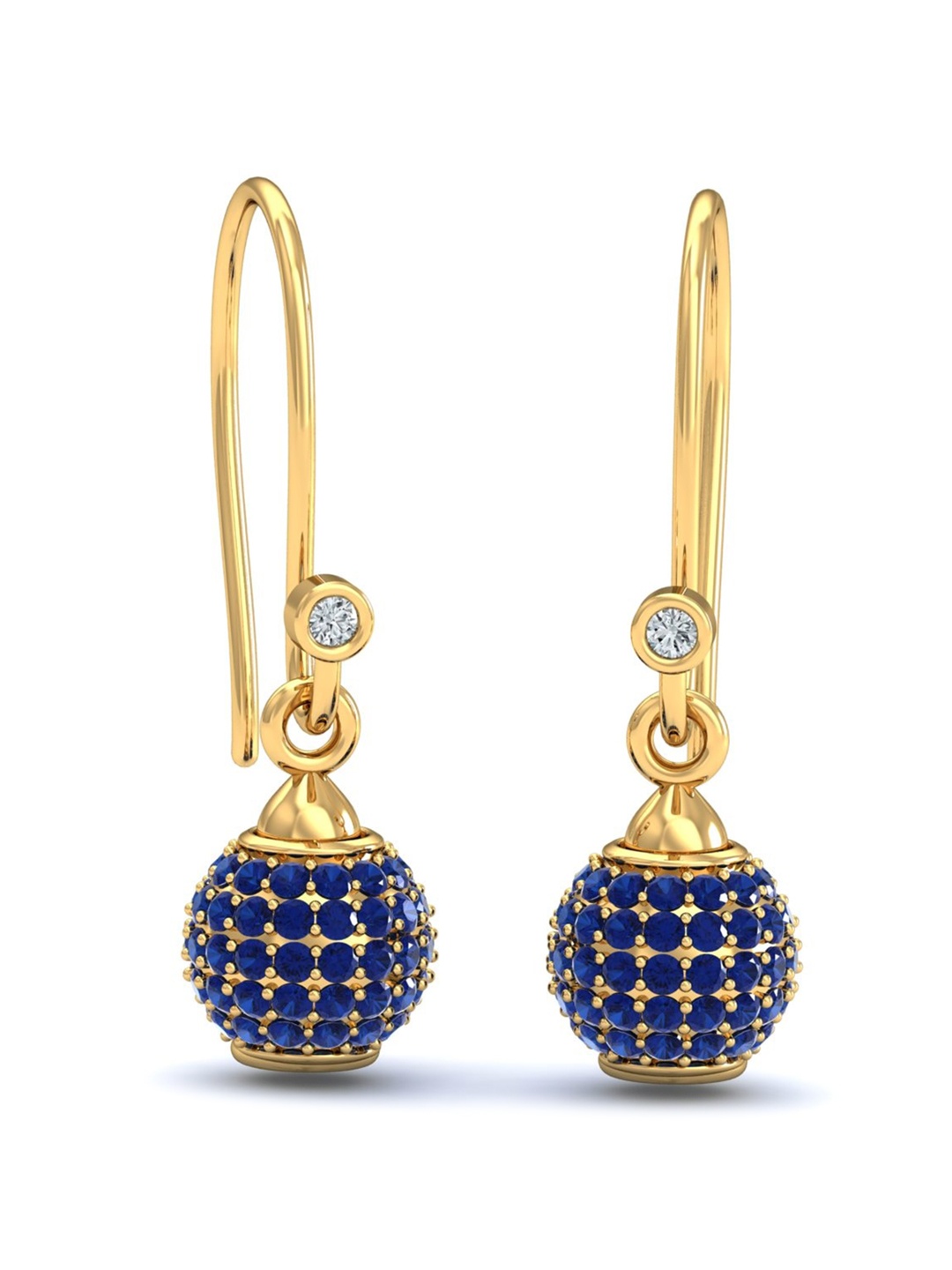 

KUBERBOX Utsav 18KT Gold Diamond-Studded & Sapphire Earrings-2.56gm