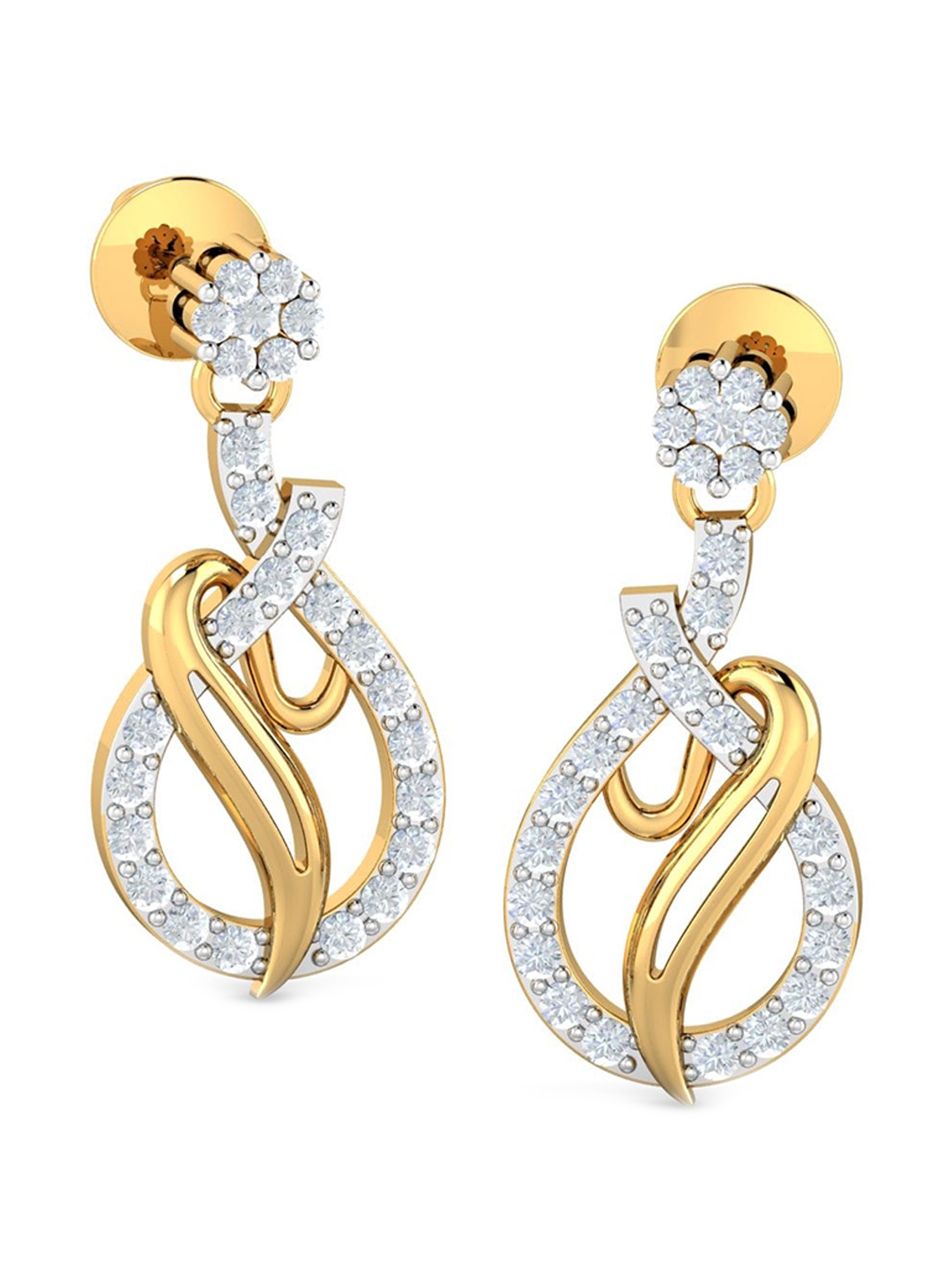 

KUBERBOX 18KT Gold Diamonds-Studded Earrings-2.77 gm
