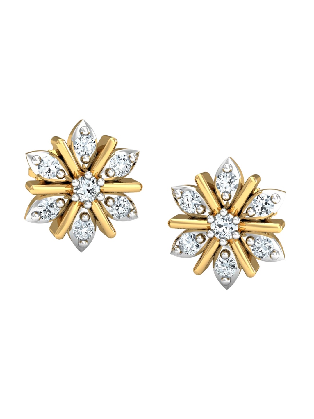 

KUBERBOX Sukanya 18KT Gold Diamond-Studded Stud Earrings -3.28 gm