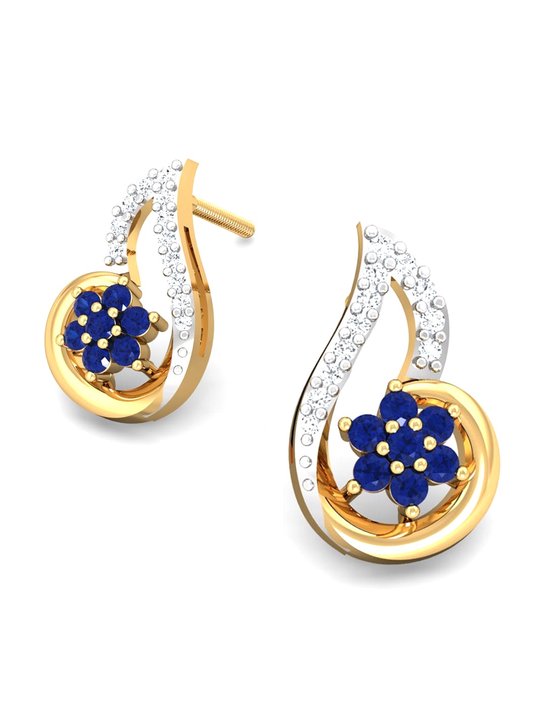 

KUBERBOX Azule 18KT Gold Diamond-Studded Earrings -3.2gm