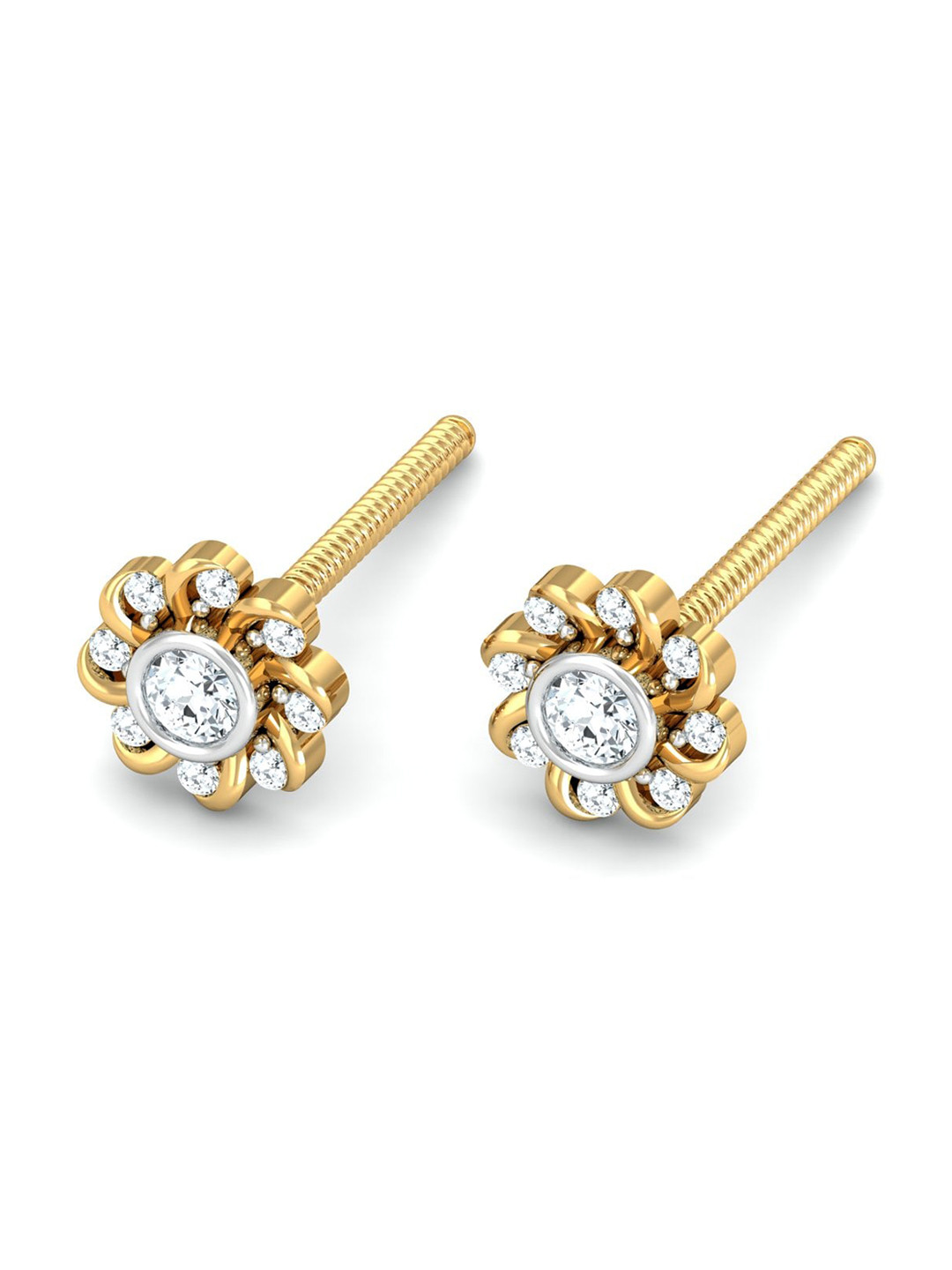 

KUBERBOX 18KT Gold Diamond-Studded Earrings-0.91gm