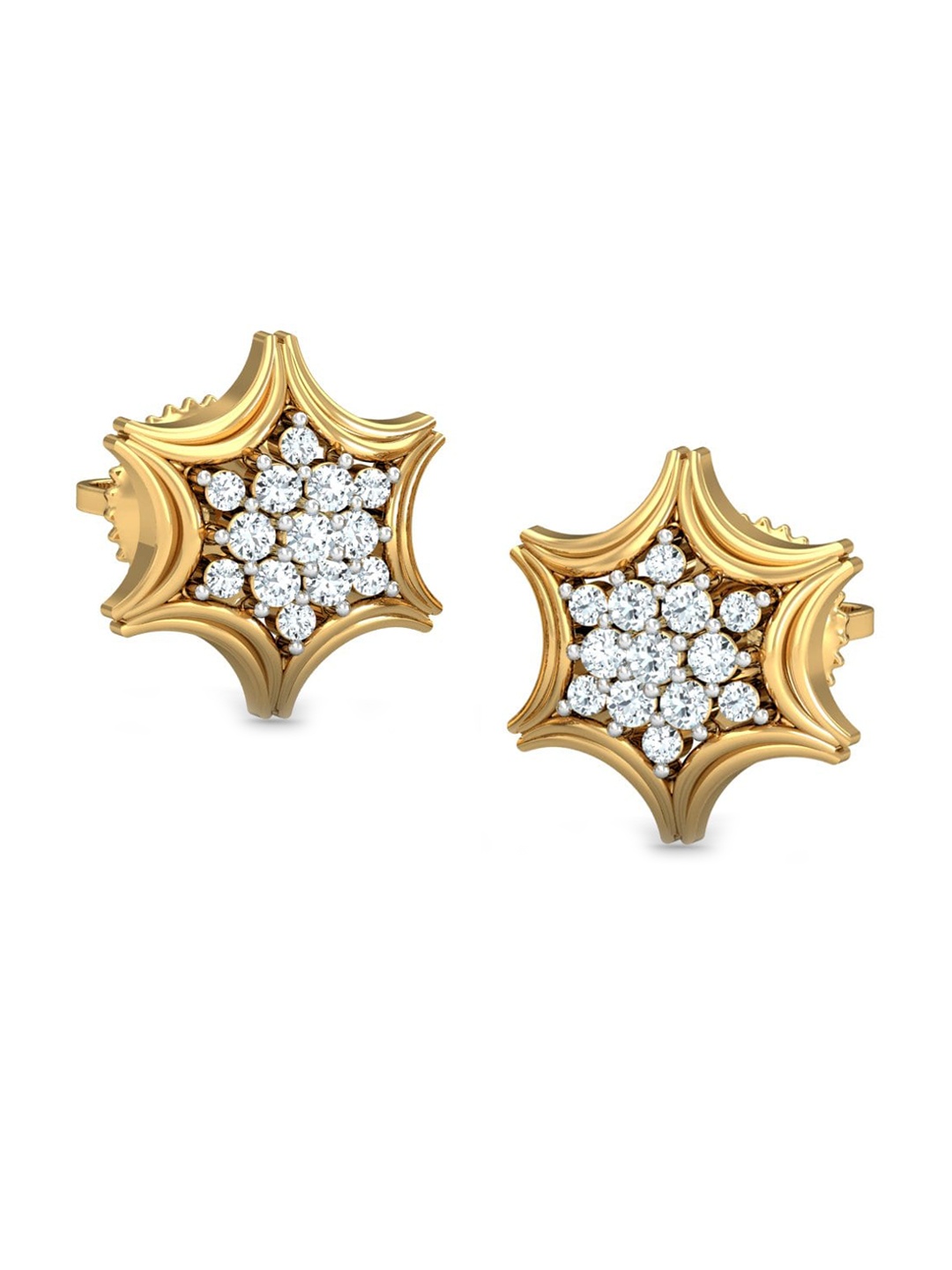 

KUBERBOX Salvo 18KT Gold Diamond-Studded Earrings- 3.62gm