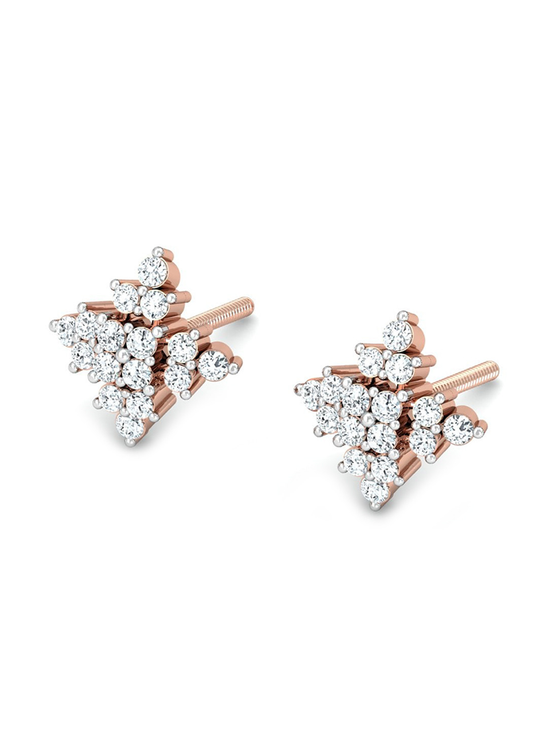 

KUBERBOX Luminary 18KT Rose Gold Diamond-Studded Earrings-2.2gm