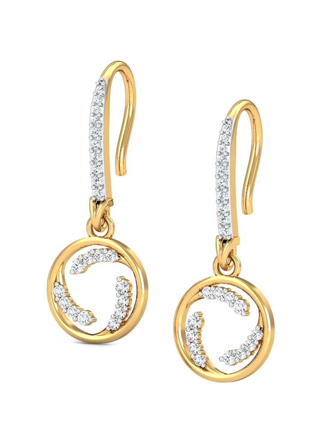 

KUBERBOX Parivehsa 18KT Gold Diamond-Studded Earrings- 1.32gm