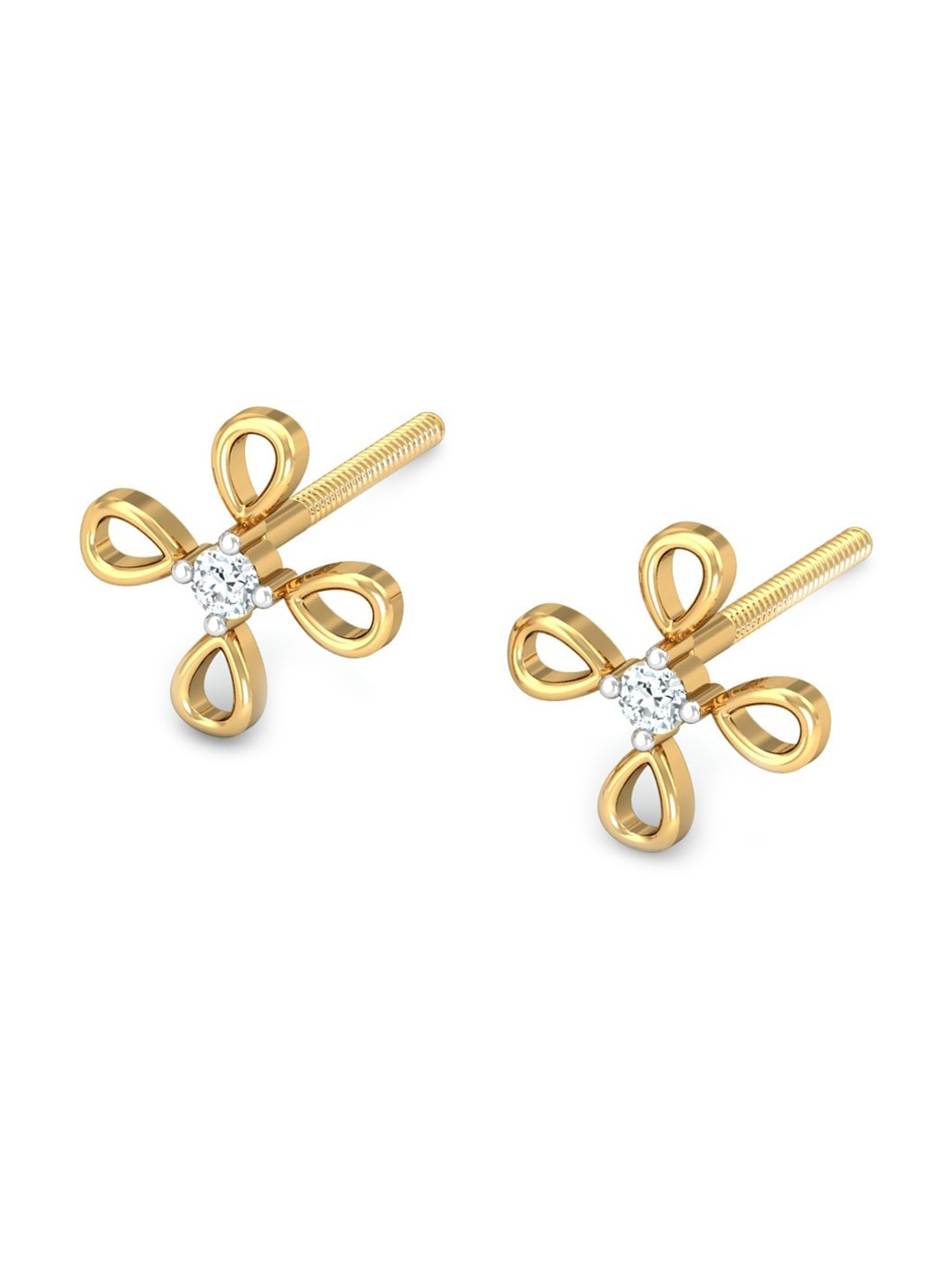 

KUBERBOX 18KT Gold Diamond-Studded Earrings-1 gm