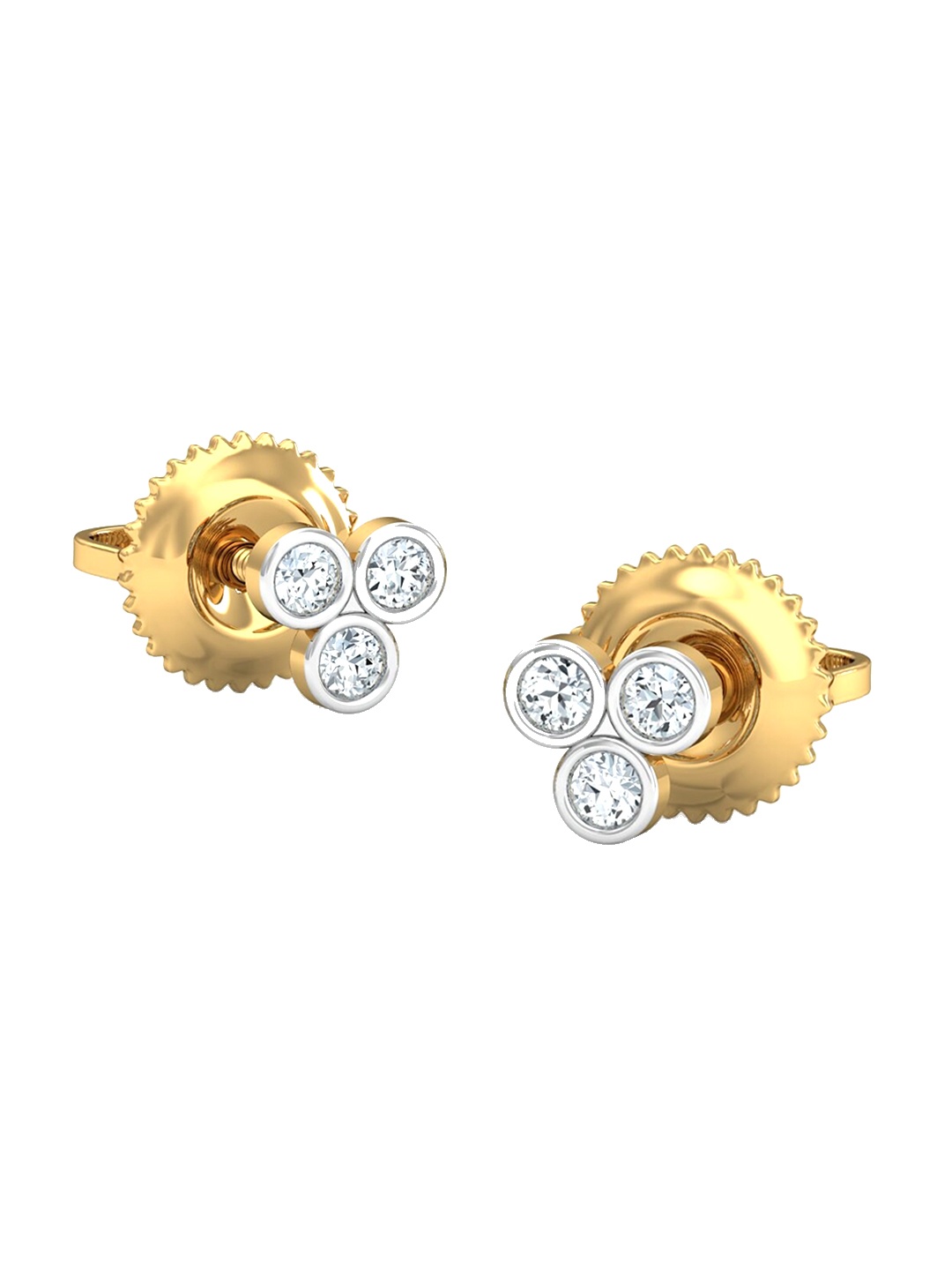 

KUBERBOX 18KT Gold Diamond Studded Earrings - 0.77gm